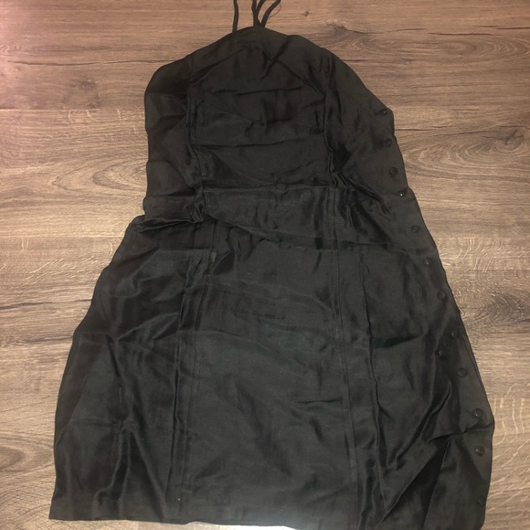 Revolve Capulet Halter Button Black Dress Linen XS - Picture 2 of 7